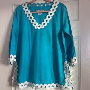 GRETCHEN SCOTT DESIGNS Women’s Size XL Blue Tunic Top